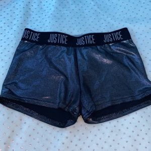 Black Metalic Justice Shorts